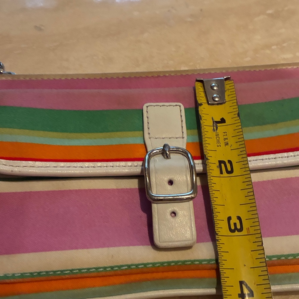 Coach Hampton Multicolor Stripe Wristlet - Picture 15 of 16